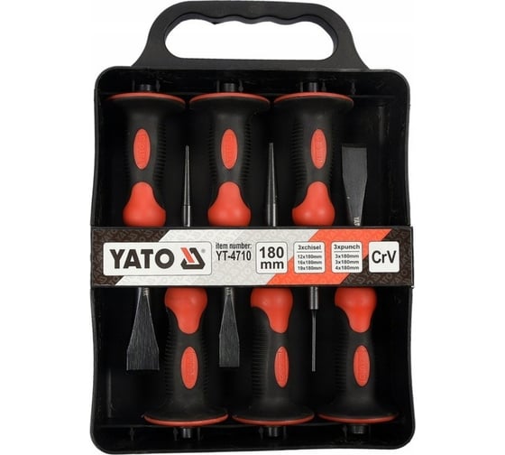 Набор зубил и пробойников с протектором YATO 6 шт. YT-4710
