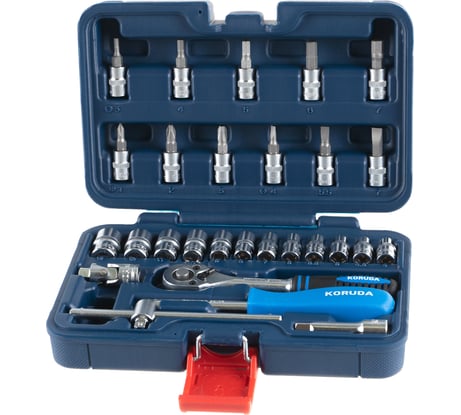 Набор торцевых головок 28 предметов KORUDA KR-2028