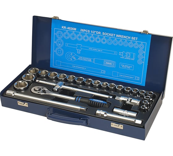 Набор торцевых головок 26 предметов KORUDA KR-4026M 1