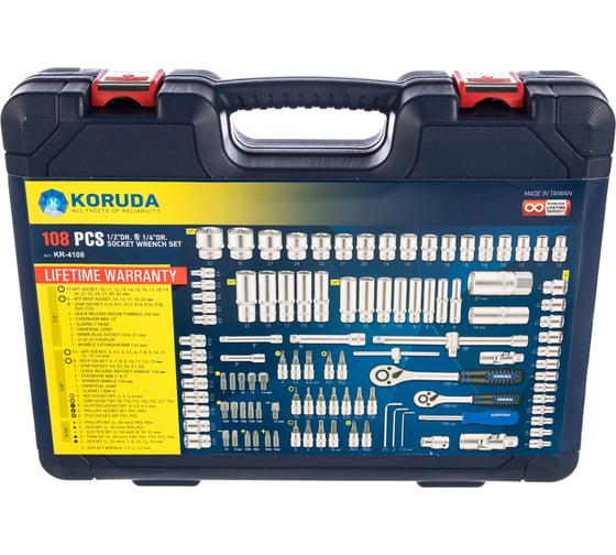 Набор торцевых головок 108 предметов KORUDA KR-4108