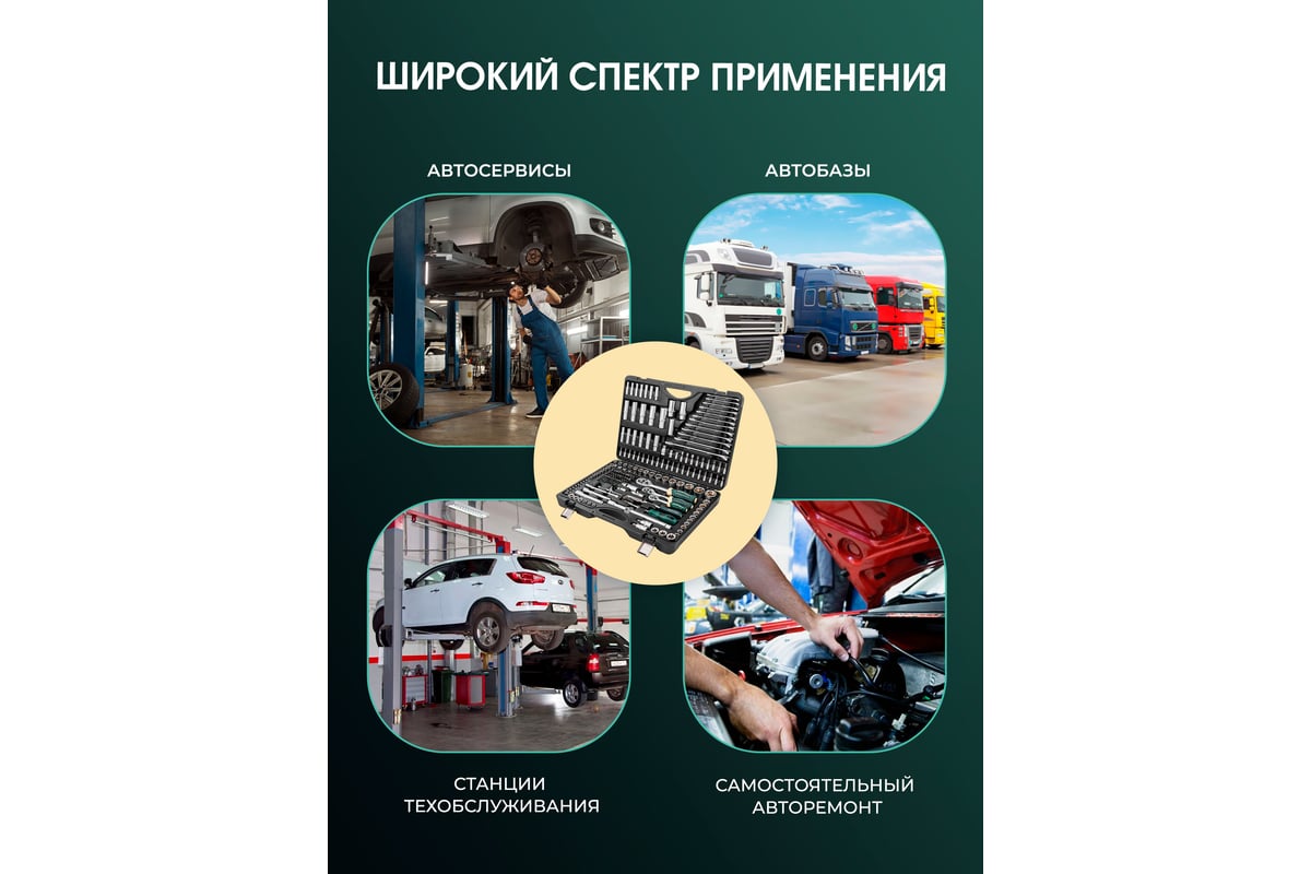 Набор инструментов ROCKFORCE 1/4", 3/8", 1/2" 6 гранные, 216 предметов ...