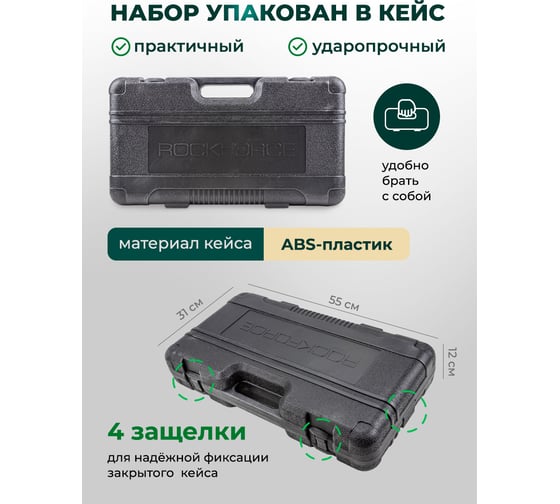 Набор инструментов Rockforce ударных 26пр, 3/4'' 1''(12гр.), в кейсе RF-68262-9(56226)