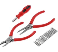 Набор инструментов ЛОМ mini, плоскогубцы, бокорезы, держатель с набором бит, 23 предмета 4050917