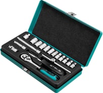 Набор торцевых головок с трещоткой, 1/4", 18 предм, STELS 13573