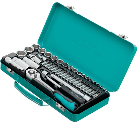 Набор торцевых головок с трещоткой, 1/4"и 3/8", 44 предм, STELS 13575