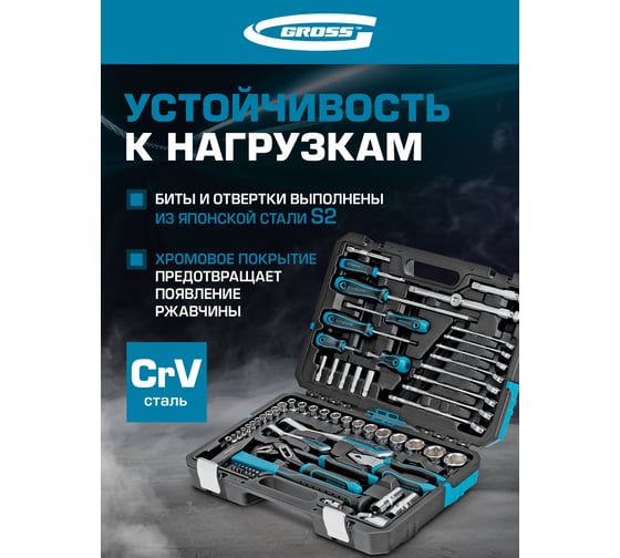Набор инструментов 76 предметов GROSS 14156