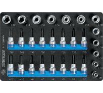 Набор торцевых насадок и головок 1/2"&3/8", TORX, HEX, Е6-Е20, ложемент, 28 предметов KING TONY 9-7128PRV