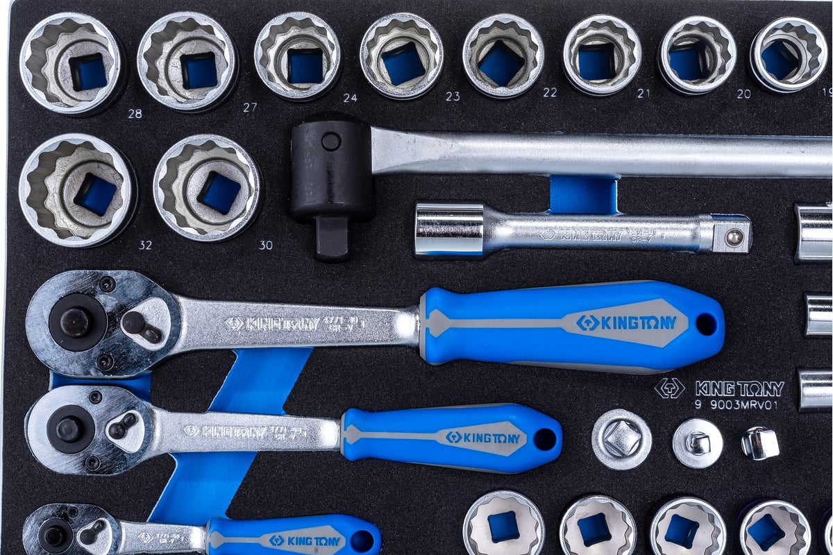 Набор торцевых головок 1/4"&3/8"&1/2" с принадлежностями, ложемент, 103 ...