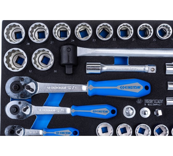 Набор торцевых головок 1/4"&3/8"&1/2" с принадлежностями, ложемент, 103 предмета KING TONY 9-9003MRV01