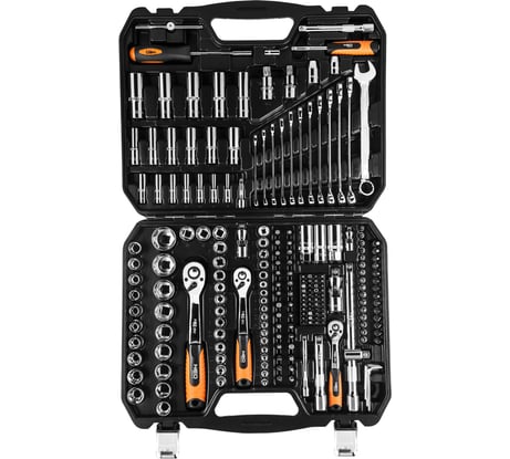 Сменные головки 219 шт. 1/2 3/8 1/4 CrV NEO Tools 08-671