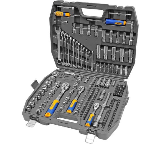 Набор инструмента 1/2 Dr 3/8 Dr и 1/4 Dr 218 предметов KRAFT KT 700684