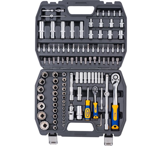 Набор инструмента 1/2 Dr и 1/4 Dr 107 предметов с 12 гранным головками KRAFT KT 700869