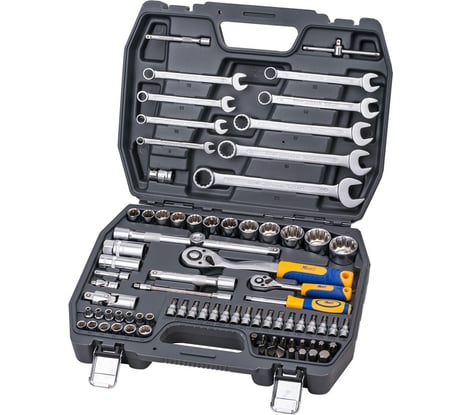 Набор инструмента 1/2 Dr и 1/4 Dr 82 предметов с 12 гранными головками KRAFT KT 700681