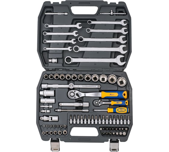 Набор инструмента 1/2 Dr и 1/4 Dr 82 предметов с 12 гранными головками KRAFT KT 700681