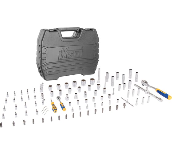 Набор инструмента 1/2 Dr и 1/4 Dr 94 предметов с 12 гранными головками KRAFT KT 700682