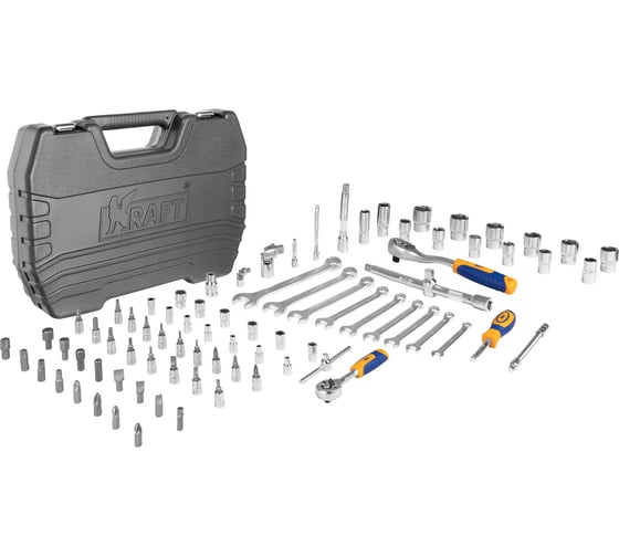 Набор инструмента 1/2 Dr и 1/4 Dr 82 предмета KRAFT KT 700305