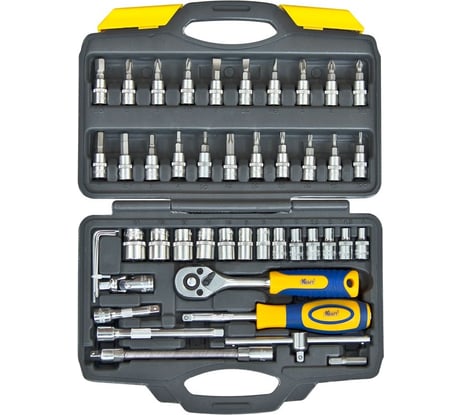 Набор инструмента 1/4 Dr 46 предметов пластиковый кейс+блистер KRAFT KT 700618