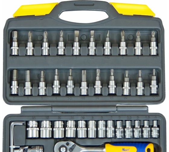 Набор инструмента 1/4 Dr 46 предметов пластиковый кейс+блистер KRAFT KT 700618