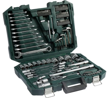Набор инструментов ТУНДРА в кейсе, автомобильный, CrV, 1/2, 1/4, 95 предметов 881833