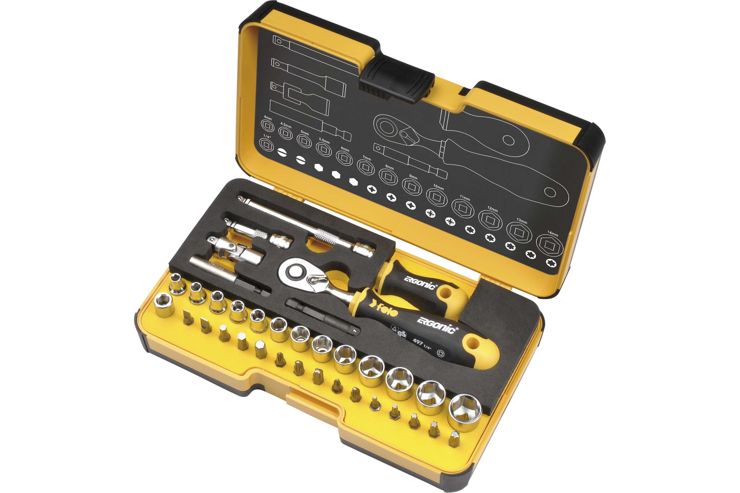 НаборбитFeloERGONICSL/ND/PH/Tx/SQ/BH/MSстрещоткойирукояткойвкейсе,36шт05783656