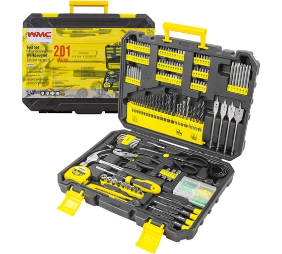 Набор инструмента WMC TOOLS 1/4" 201 предмет WMC-20201(51413) 1