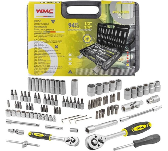 Набор инструмента WMC TOOLS 1/4", 1/2" 94 предметов WMC-4941-5EURO