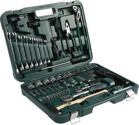 Автомобильный набор инструментов в кейсе ТУНДРА CrV, 1/2", 1/4", 72 предмета 881829