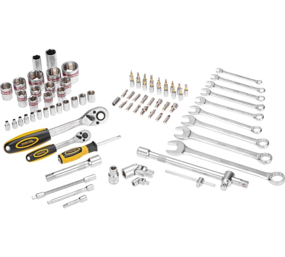 Набор инструментов KRANZ 1/2", 1/4", CRV, пластиковый кейс, 82 предмета KR-66-6682