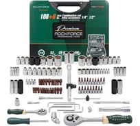 Набор инструментов Rockforce 108+6 предметов, 1/2, 1/4DR, 6-гранных RF-41082-5 PREMIUM(26255)
