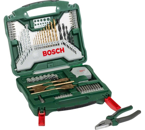 Набор принадлежностей + набор плоскогубцев Bosch X-Line 70Ti2607017197