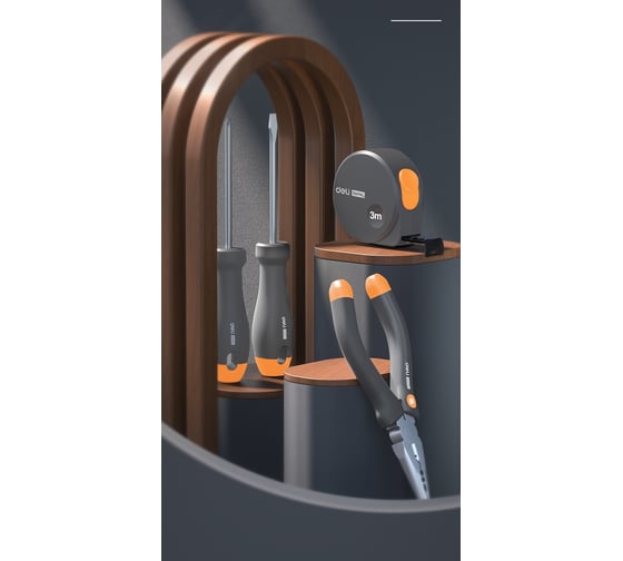 Набор ручного инструмента DELI HOME SERIES GRAY HT0004C 4 предмета 130340