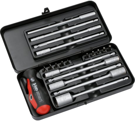 Набор бит Felo SL/PH/Tx/PZ и метрических головок c рукояткой SMART в кейсе, 20 шт 06092006