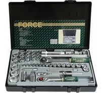 Набор комбинированных 6-ти гранных головок 1/2""10-32 мм и 3/8"6-22 мм с приспособлениями в кейсе FORCE 4234B+3251-5