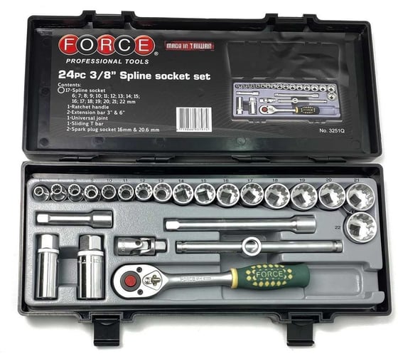 Набор универсальных головок в кейсе FORCE 3251Q 1