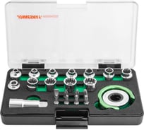 Головки Jonnesway RD05H22S торцевые SPLINE М4-13 с дисковым трещоточным механизмом и аксессуарами в наборе, 22 предмета 046626