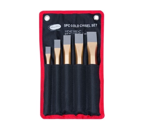 Набор зубил 5 предметов 13х150, 16х175, 19х180, 22х205, 26х210мм, на полотне ROCKFORCE RF-5014F