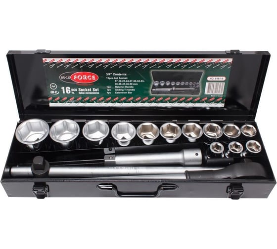 Набор инструмента Rockforce 3/4DR 6-гранный 16 предметов метал. кейс RF-6161-5(3452)