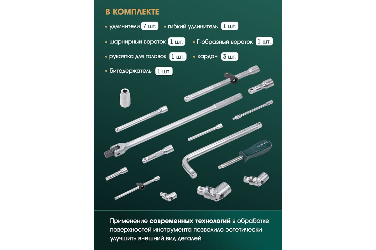 Набор инструмента Rockforce 142+6 предметов 1/4", 3/8", 1/2" RF-41421-5 ...