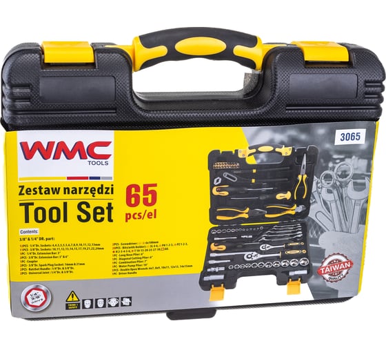 Набор инструмента WMC TOOLS 1/4"&3/8"DR 6гр., 4-24мм, 65 предметов WMC-3065(47007)