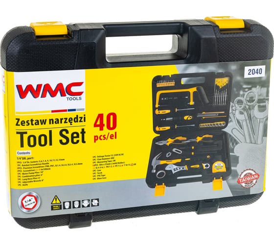 Набор инструмента WMC TOOLS 1/4 дюйма  6гр. 5-13мм 40 предметов WMC-2040