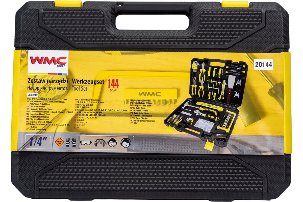 Набор инструмента WMC TOOLS 1/4\"DR 6 граней 5-13мм 144 предмета WMC ...