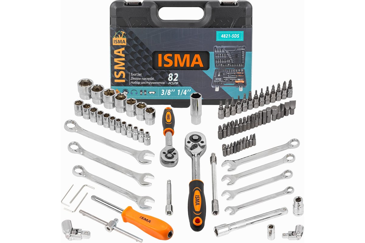 Набор инструментов ISMA 82 пр. -4821-5DS-м(52674) ISMA-4821-5DS(52674 ...