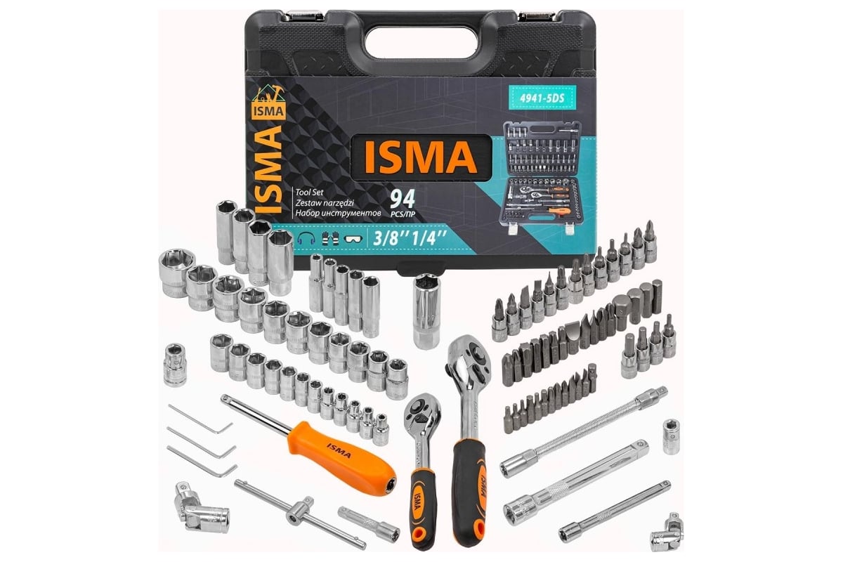 Набор инструментов ISMA 94 пр. -4941-5DS-м(52675) ISMA-4941-5DS(52675 ...