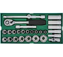 Набор торцевых головок с принадлежностями Sata п/в 1/2" (Metric) 27 предметов 9903