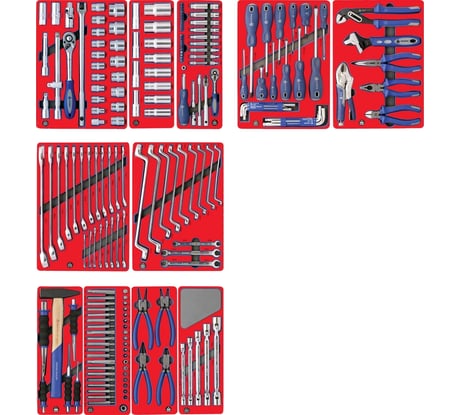 Набор инструментов для тележки МАСТАК МАСТЕР 11 ложементов, 205 предметов 5-00205