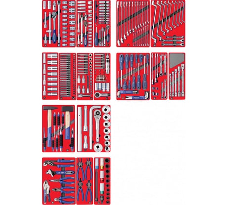 Набор инструментов для тележки МАСТАК ЭКСПЕРТ 17 ложементов, 323 предмета 5-00323