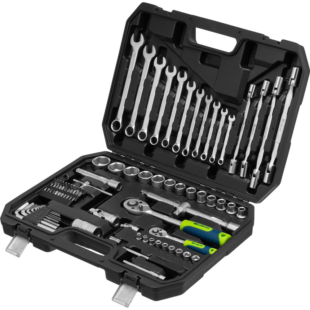 НаборинструментовСИБРТЕХ1/2",1/4",пластиковыйкейс89предметов13396