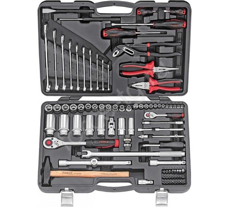 Набор инструмента c 12-тигранными головками 91 предмет FORCE 4911-9