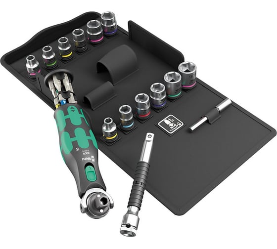 Набор бит и головок с держателем WERA 8009 Zyklop Pocket Set 4 27 предметов WE-004285 1