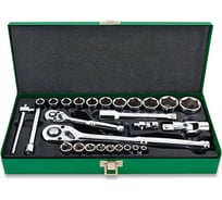Набор головок TOPTUL 1/4", 1/2" 6 гранные, металлический кейс, 27 предметов GCAD2802